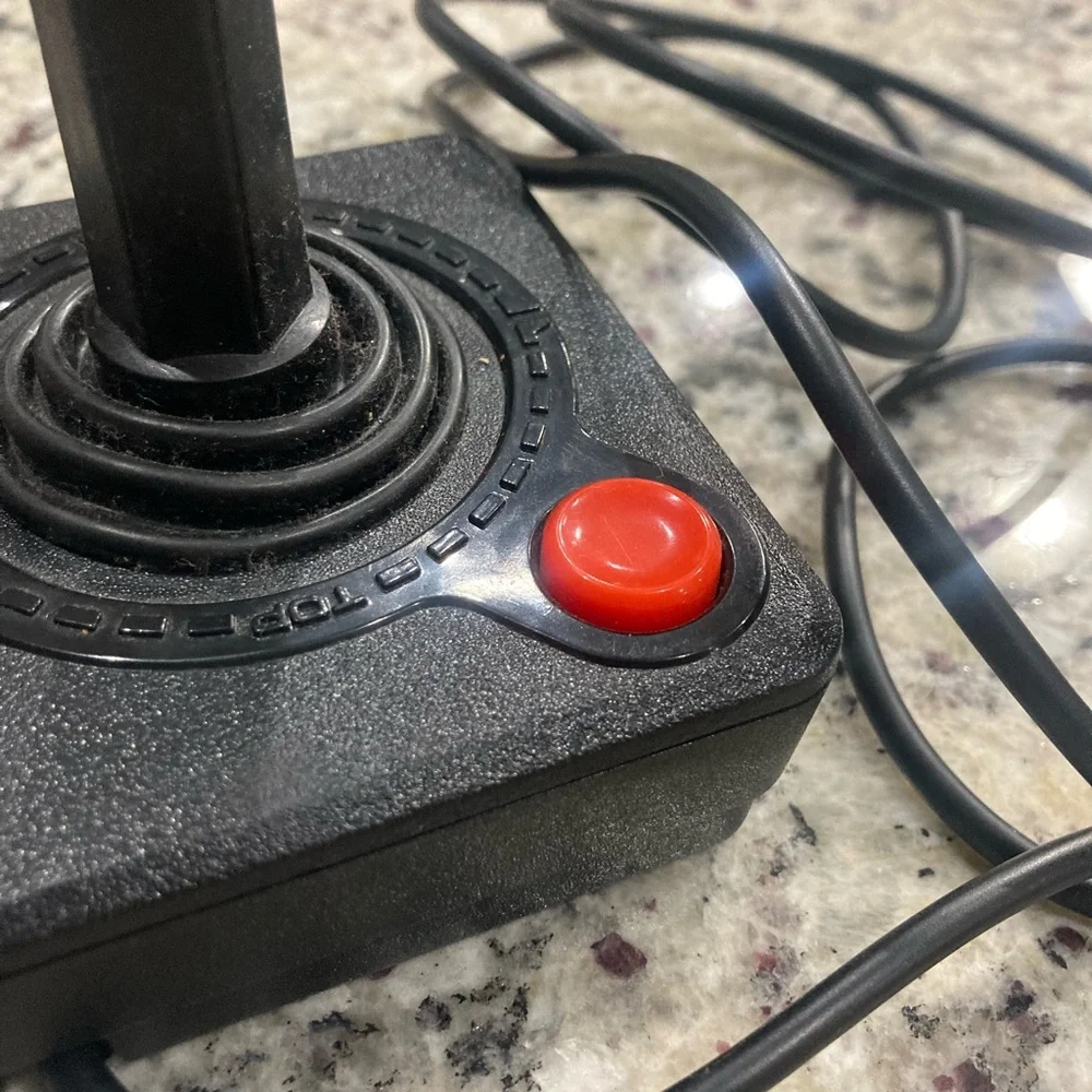 Atari joy stick with left hand adapter Preowned good working condition